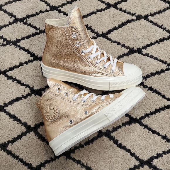 gold converse high tops